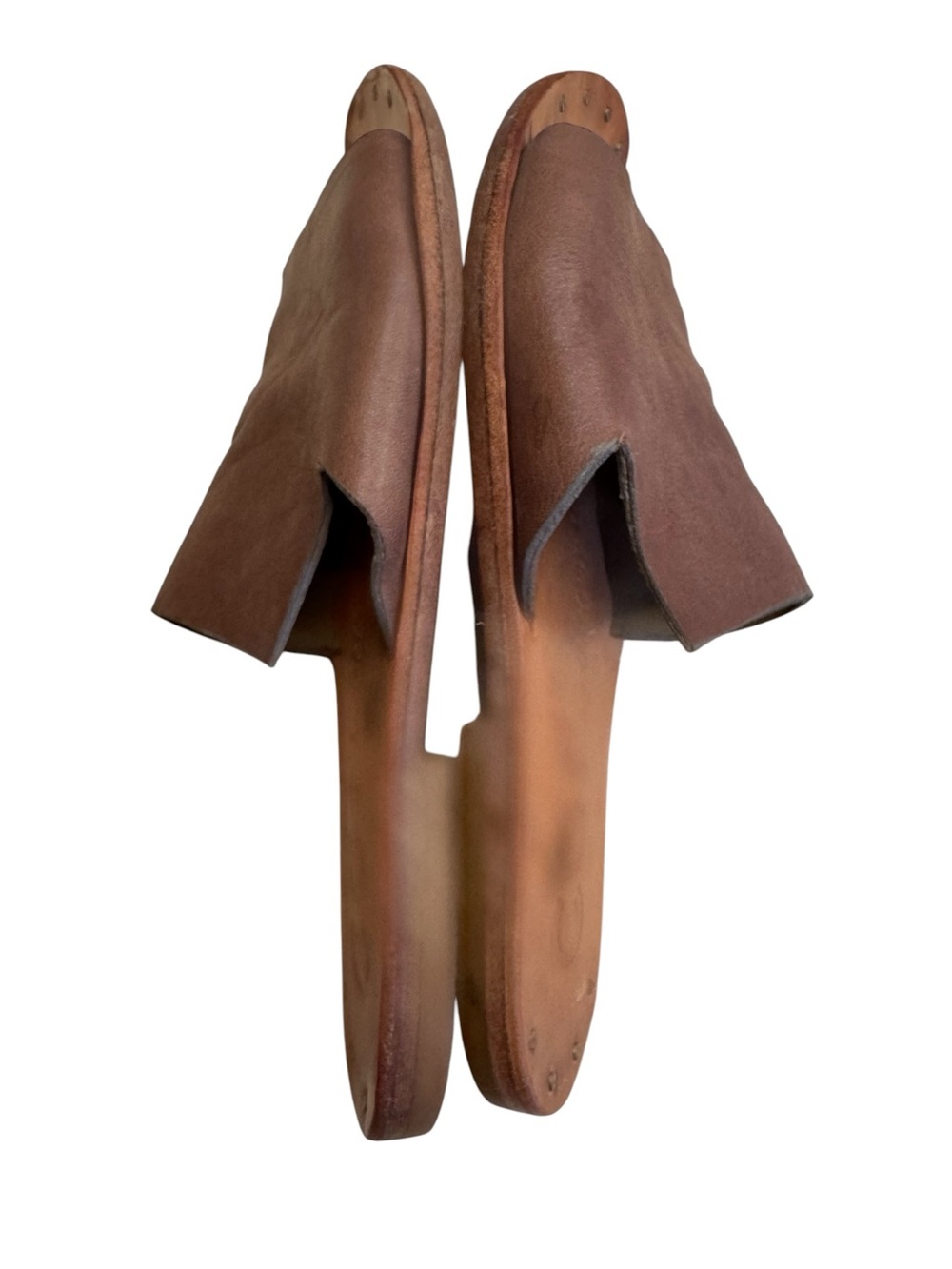 Calleen Cordera Brown Leather Slide Sandals Leather Slides Sandals 7 - Picture 3 of 7